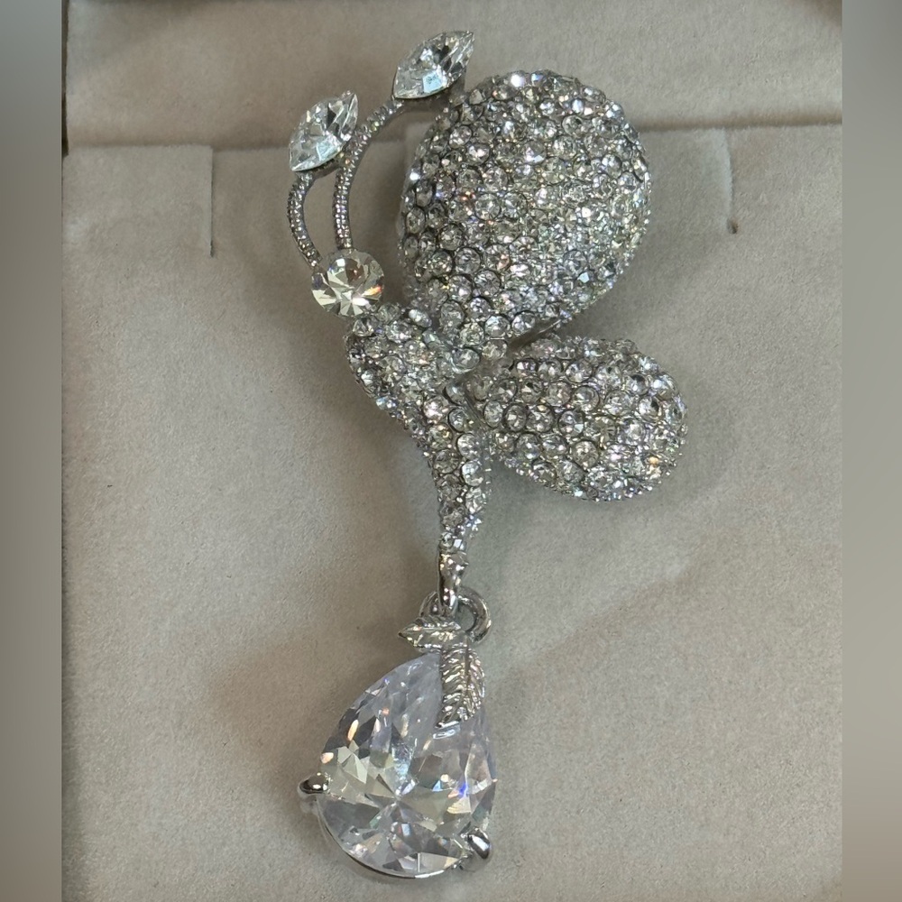 Crystal Butterfly Brooch